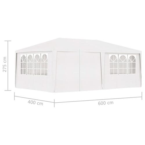 Festtelt med sidevægge 4x6 m 90 g/m² hvid