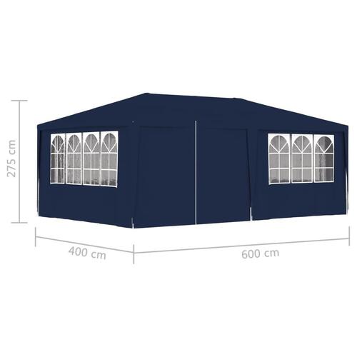 Festtelt med sidevægge 4x6 m 90 g/m² blå