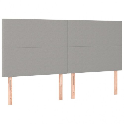 Kontinentalseng med madras 200×200 cm - stof, lysegrå