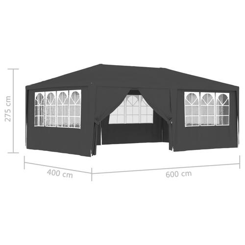 Festtelt med sidevægge 4x6 m 90 g/m² antracitgrå