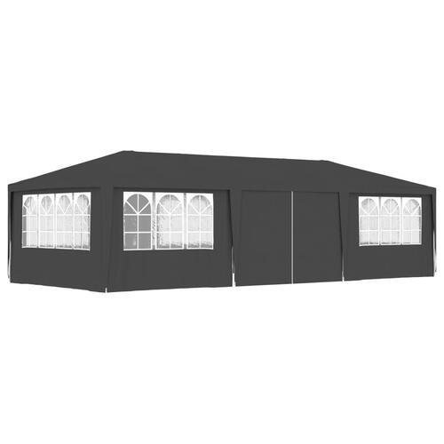 Festtelt med sidevægge 4x9 m 90 g/m² antracitgrå