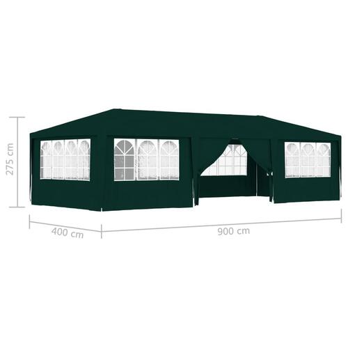 Festtelt med sidevægge 4x9 m 90 g/m² grøn