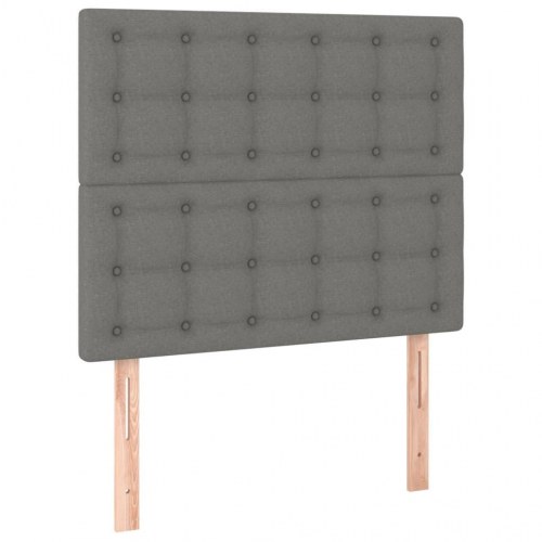 Kontinentalseng med madras 80×200 cm - stof, mørkegrå