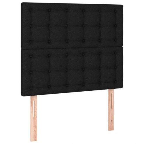 Kontinentalseng med madras 120x200 cm - stof, sort