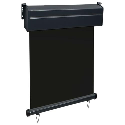 Sidemarkise til altan 65x250 cm sort