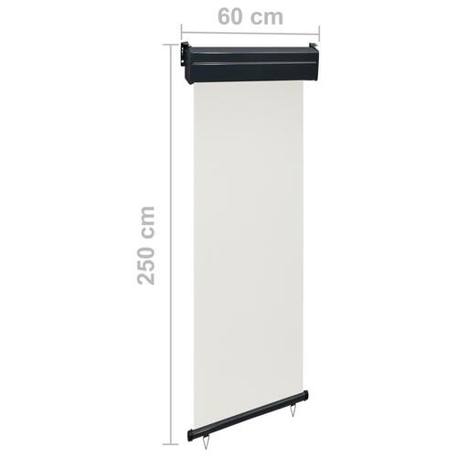Sidemarkise til altan 65x250 cm cremefarvet
