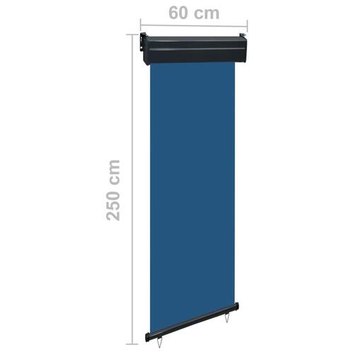 Sidemarkise til altan 65x250 cm blå