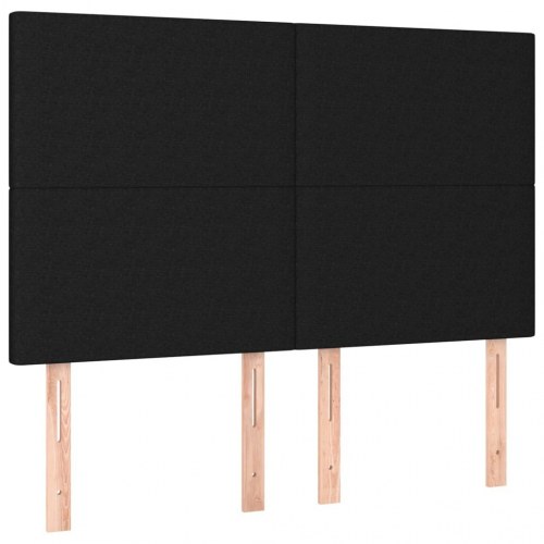 Kontinentalseng med madras 140x200 cm - stof, sort
