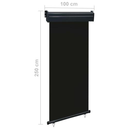 Sidemarkise til altan 105x250 cm sort