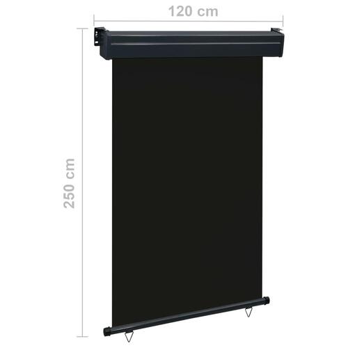 Sidemarkise til altan 120x250 cm sort