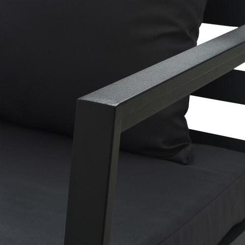 2-personers havesofa med hynder aluminium mørkegrå