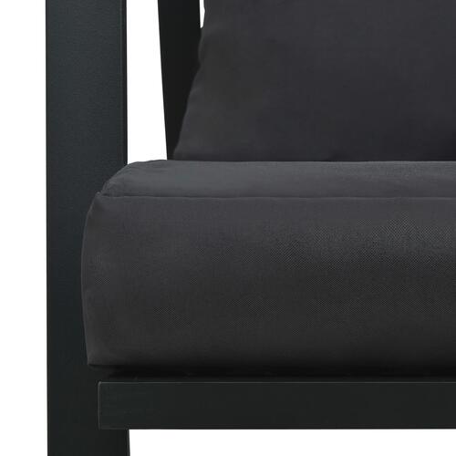 2-personers havesofa med hynder aluminium mørkegrå