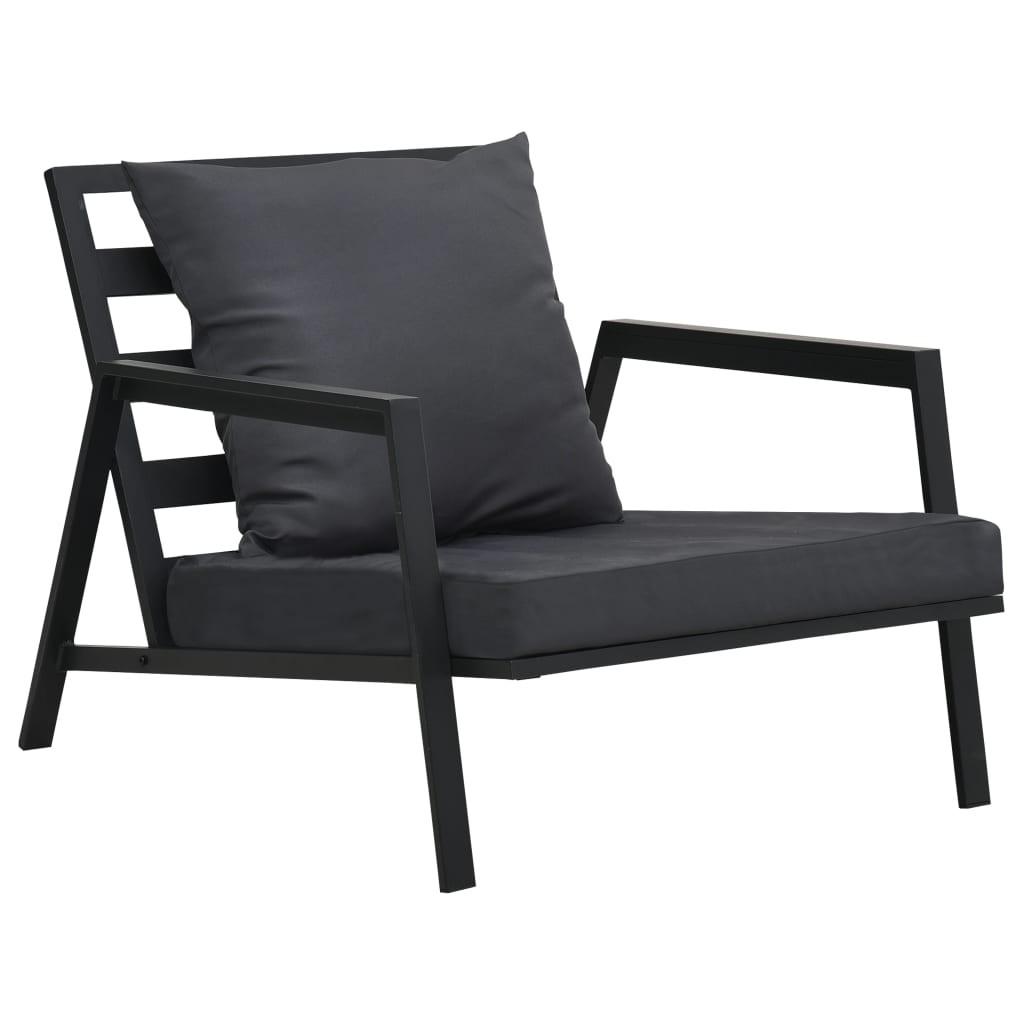 Havesofa med hynder aluminium mørkegrå