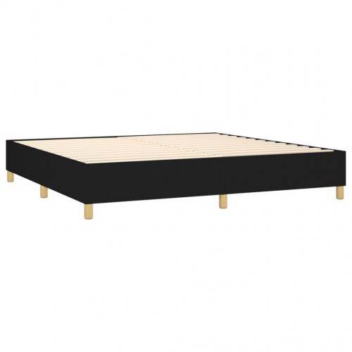 Kontinentalseng med madras 200x200 cm - stof, sort