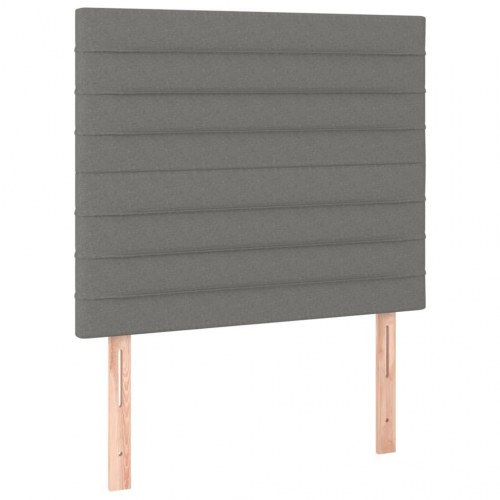 Kontinentalseng med madras og bænk 90x190 cm - stof, mørkegrå