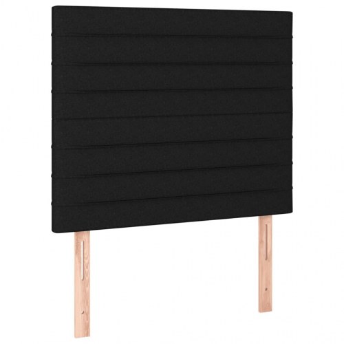 Kontinentalseng med madras 120x200 cm - stof, sort