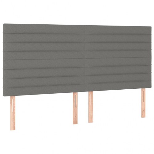 Kontinentalseng med madras 160 × 200 cm - stof, mørkegrå