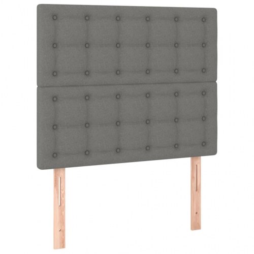 Kontinentalseng med madras 120x200 cm - stof, mørkegrå
