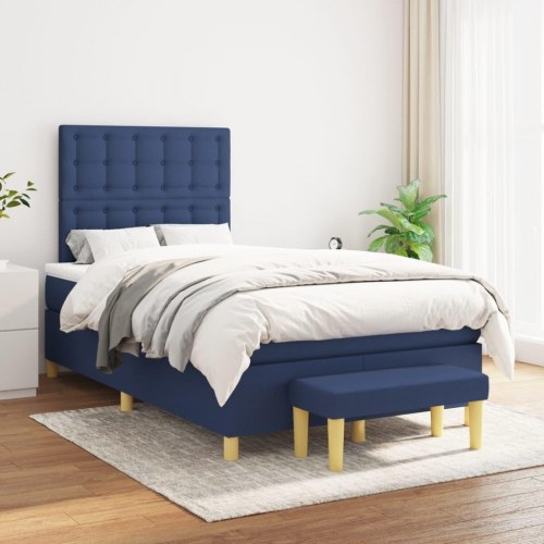 Kontinentalseng med madras 120×200 cm - blå stof