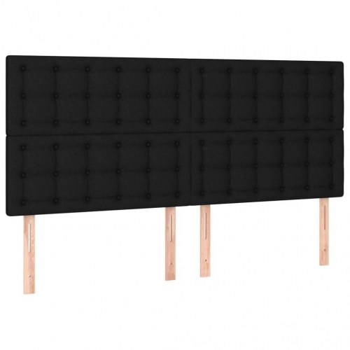 Kontinentalseng med madras 200x200 cm - stof, sort