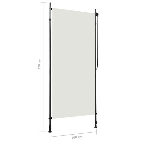 Udendørs rullegardin 100x270 cm cremefarvet