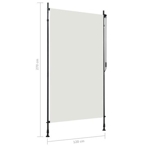 Udendørs rullegardin 120x270 cm cremefarvet
