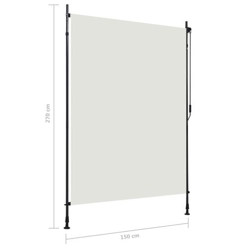 Udendørs rullegardin 150x270 cm cremefarvet