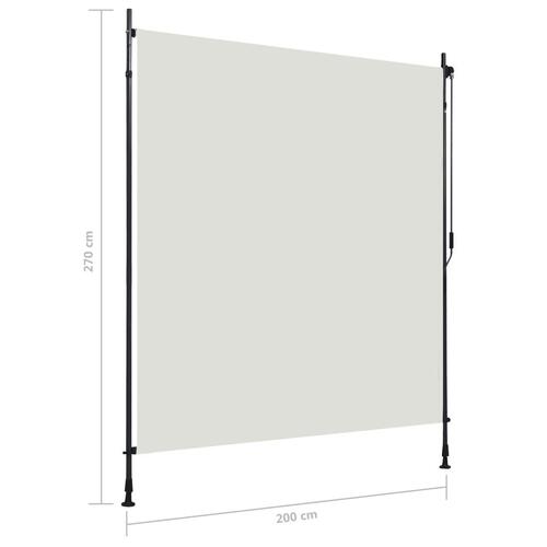 Udendørs rullegardin 200x270 cm cremefarvet