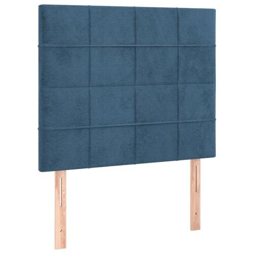 Kontinentalseng med madras 90x190 cm fløjl mørkeblå
