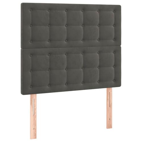 Kontinentalseng med madras 90x190 cm fløjl mørkegrå