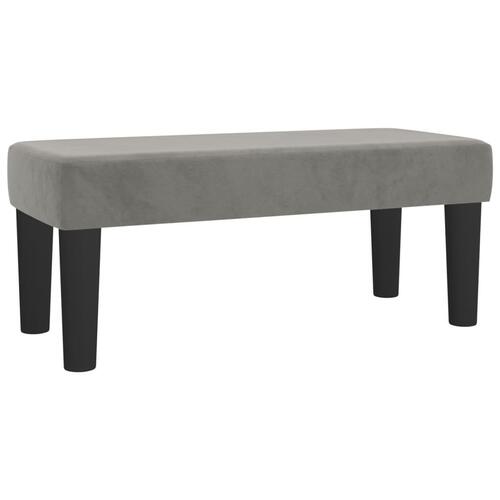 Kontinentalseng med madras 90x200cm fløjl lysegrå