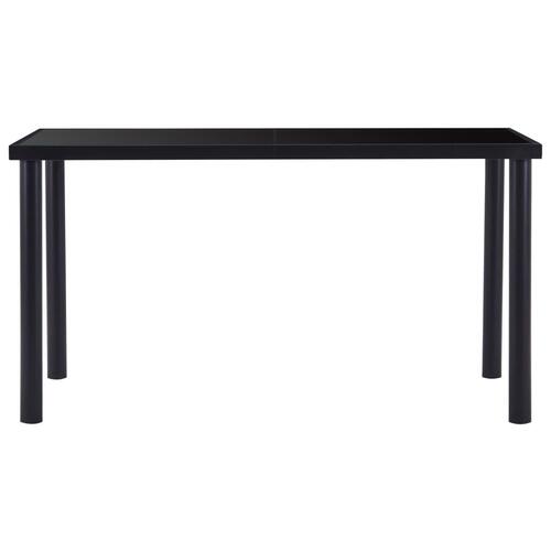 Spisebord 140 x 70 x 75 cm hærdet glas sort