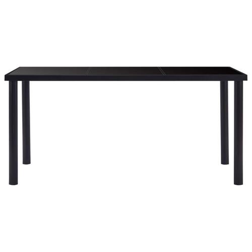 Spisebord 160 x 80 x 75 cm hærdet glas sort