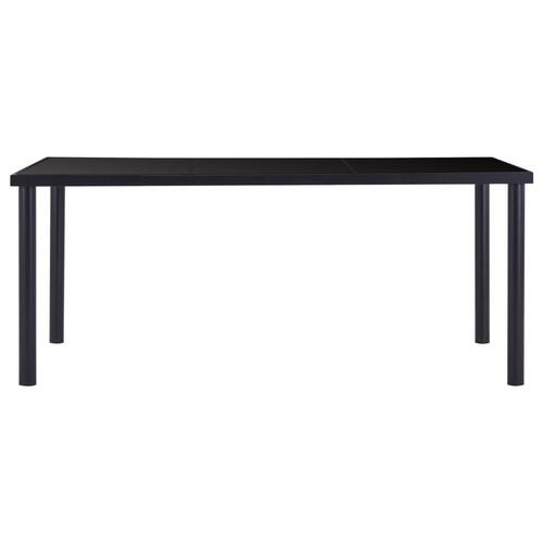 Spisebord 180 x 90 x 75 cm hærdet glas sort