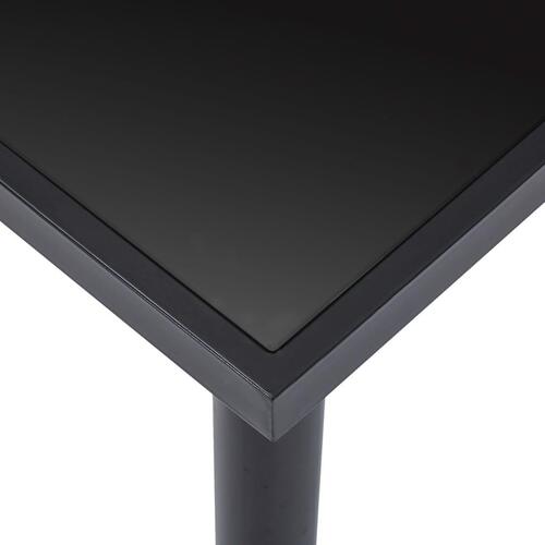Spisebord 180 x 90 x 75 cm hærdet glas sort
