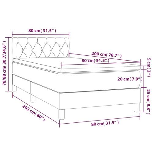 Kontinentalseng med madras 80x200 cm stof sort