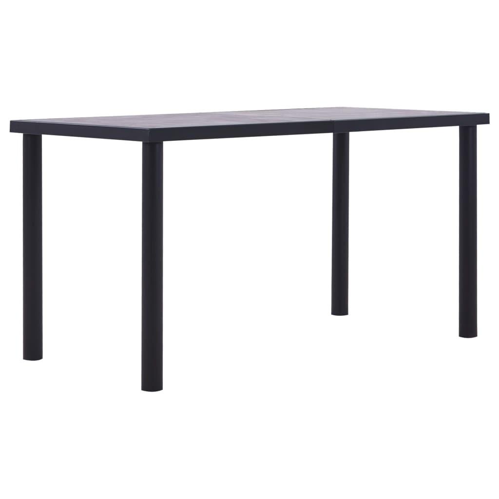 Spisebord 140x70x75 cm MDF sort og betongrå