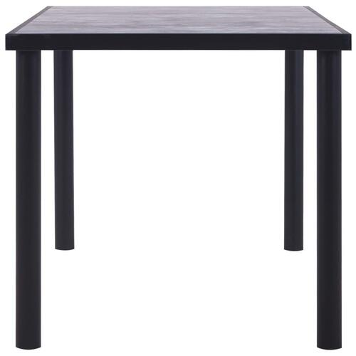 Spisebord 160x80x75 cm MDF sort og betongrå