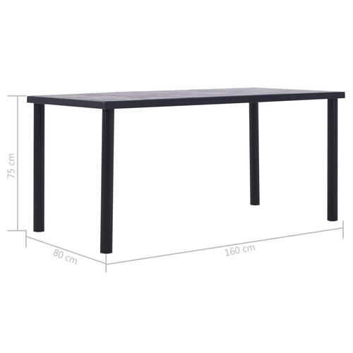Spisebord 160x80x75 cm MDF sort og betongrå