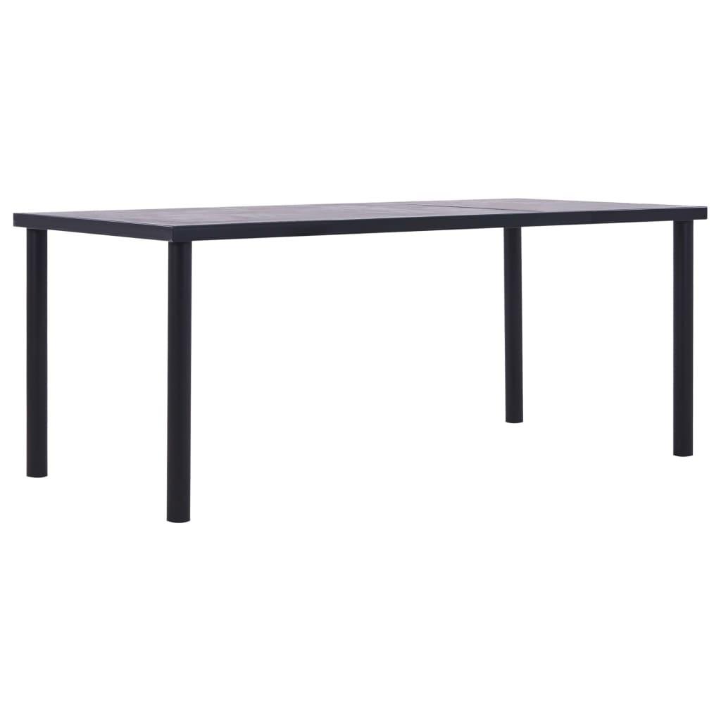 Spisebord 200x100x75 cm MDF sort og betongrå