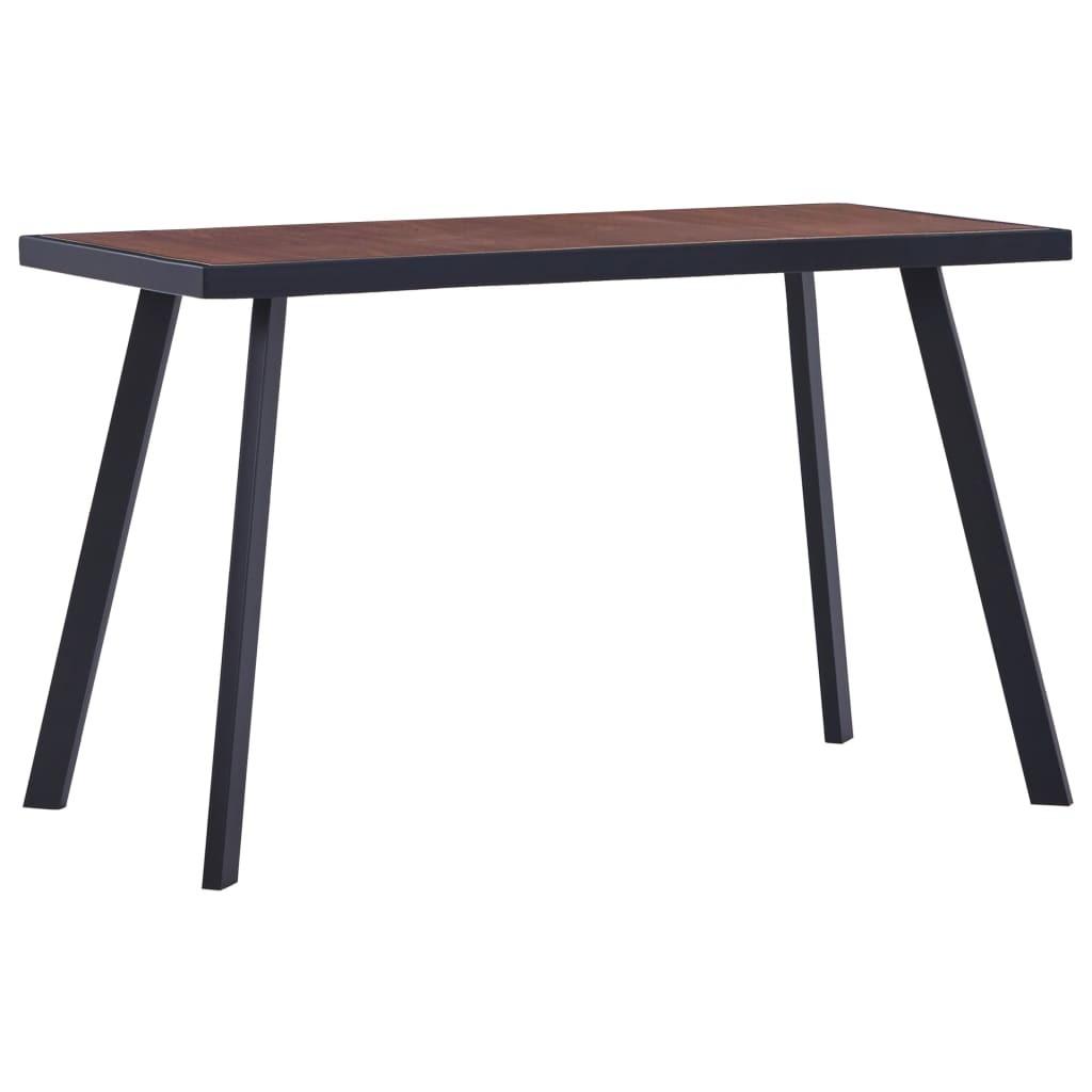 Spisebord 120x60x75 cm MDF sort og mørk træfarve