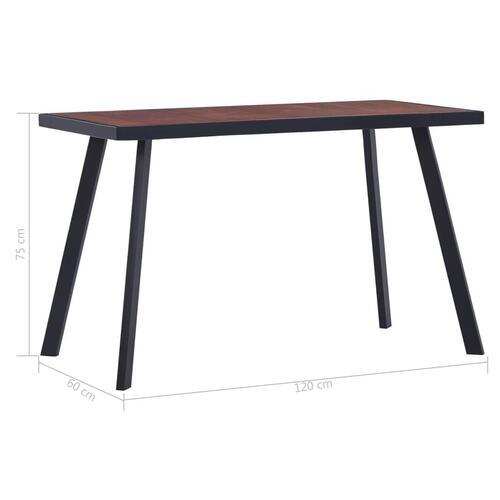 Spisebord 120x60x75 cm MDF sort og mørk træfarve