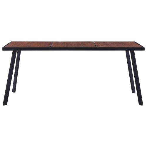 Spisebord 180 x 90 x 75 cm MDF mørkt træ og sort