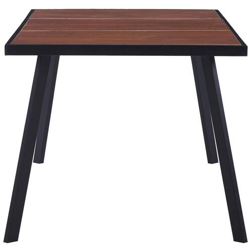 Spisebord 180 x 90 x 75 cm MDF mørkt træ og sort