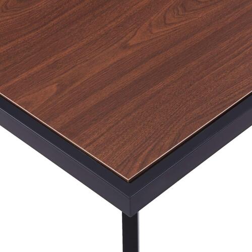 Spisebord 180 x 90 x 75 cm MDF mørkt træ og sort