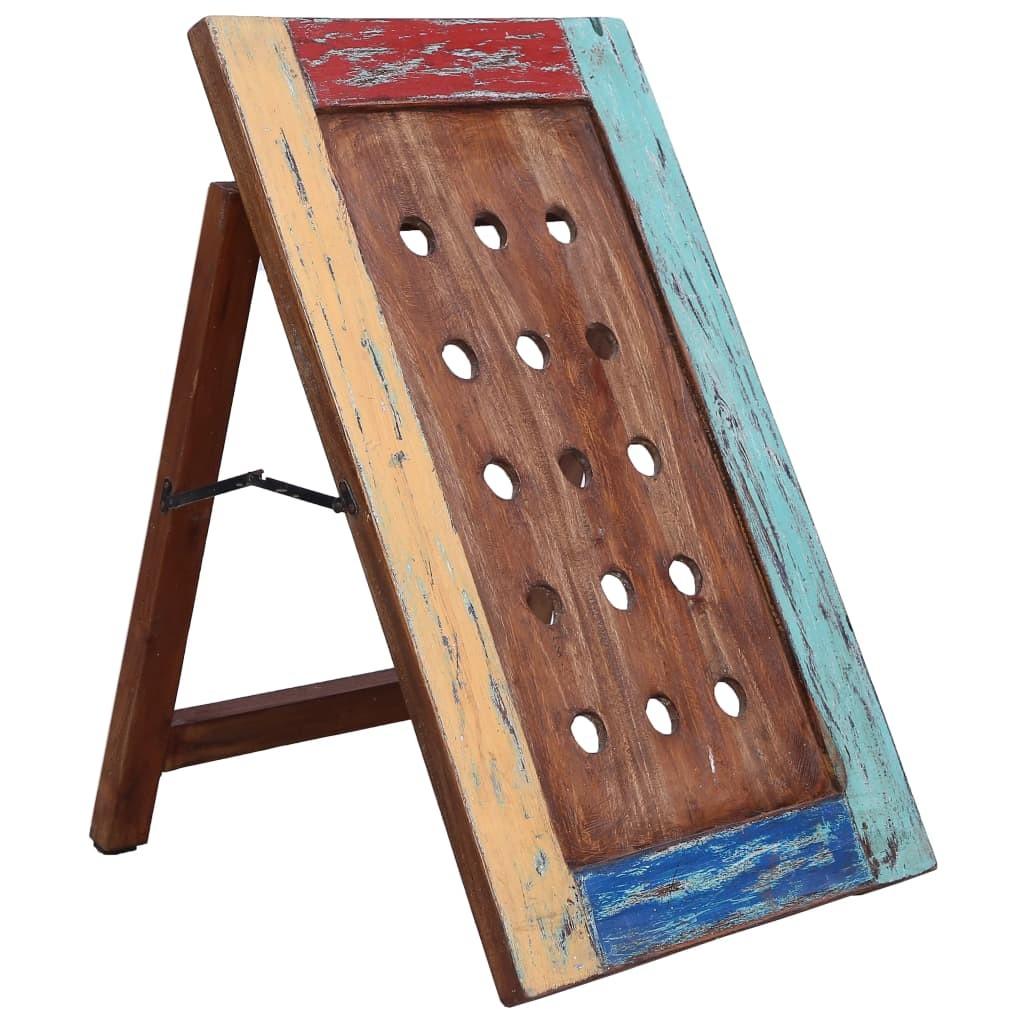 Vinreol til 15 flasker 47x28x78 cm massivt genbrugstræ