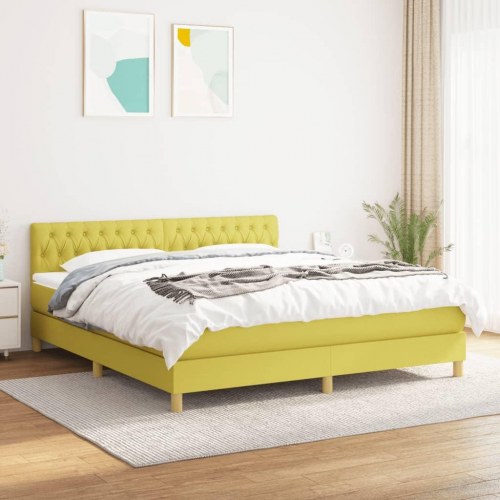 Kontinentalseng med madras 180x200 cm stof grøn