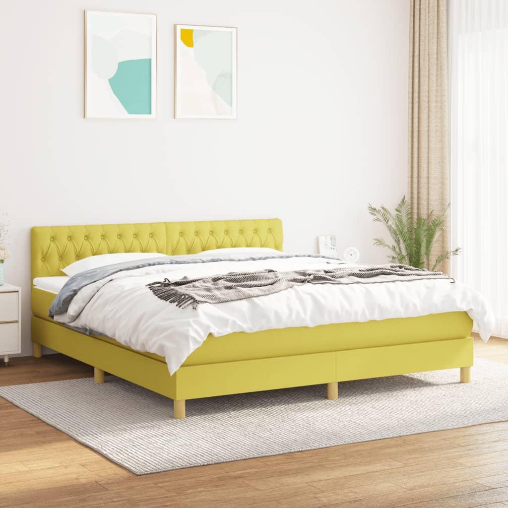 Kontinentalseng med madras 180x200 cm stof grøn