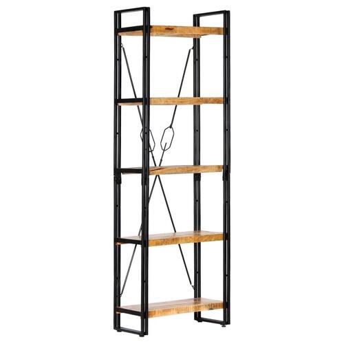 Bogreol med 5 hylder 60x30x180 cm massivt mangotræ