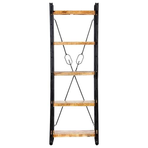 Bogreol med 5 hylder 60x30x180 cm massivt mangotræ